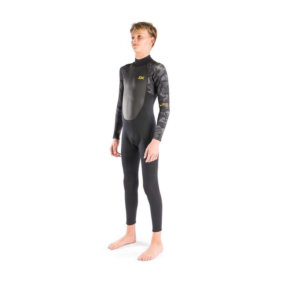 Dakine Kids Quantum Back Zip Full GBS 4/3mm Wetsuit (Black Camo/White)