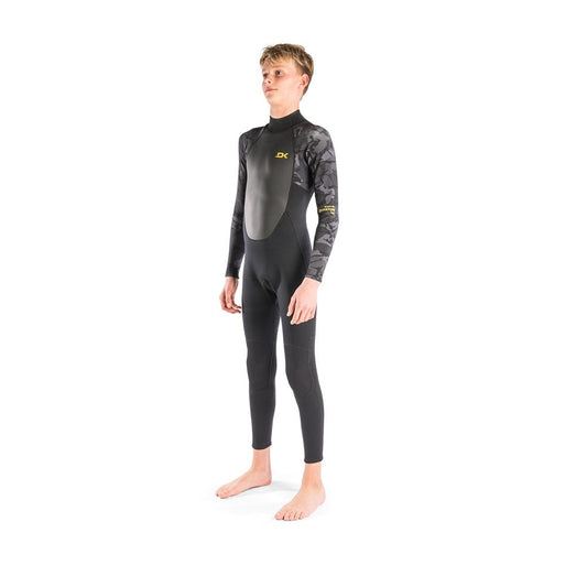 Dakine Kids Quantum Back Zip Full GBS 4/3mm Wetsuit (Black Camo/White)