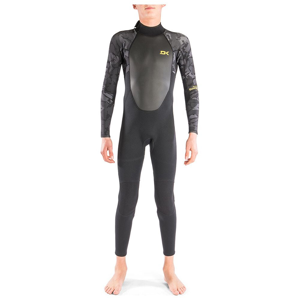 Dakine Kids Quantum Back Zip Full GBS 4/3mm Wetsuit (Black Camo/White)