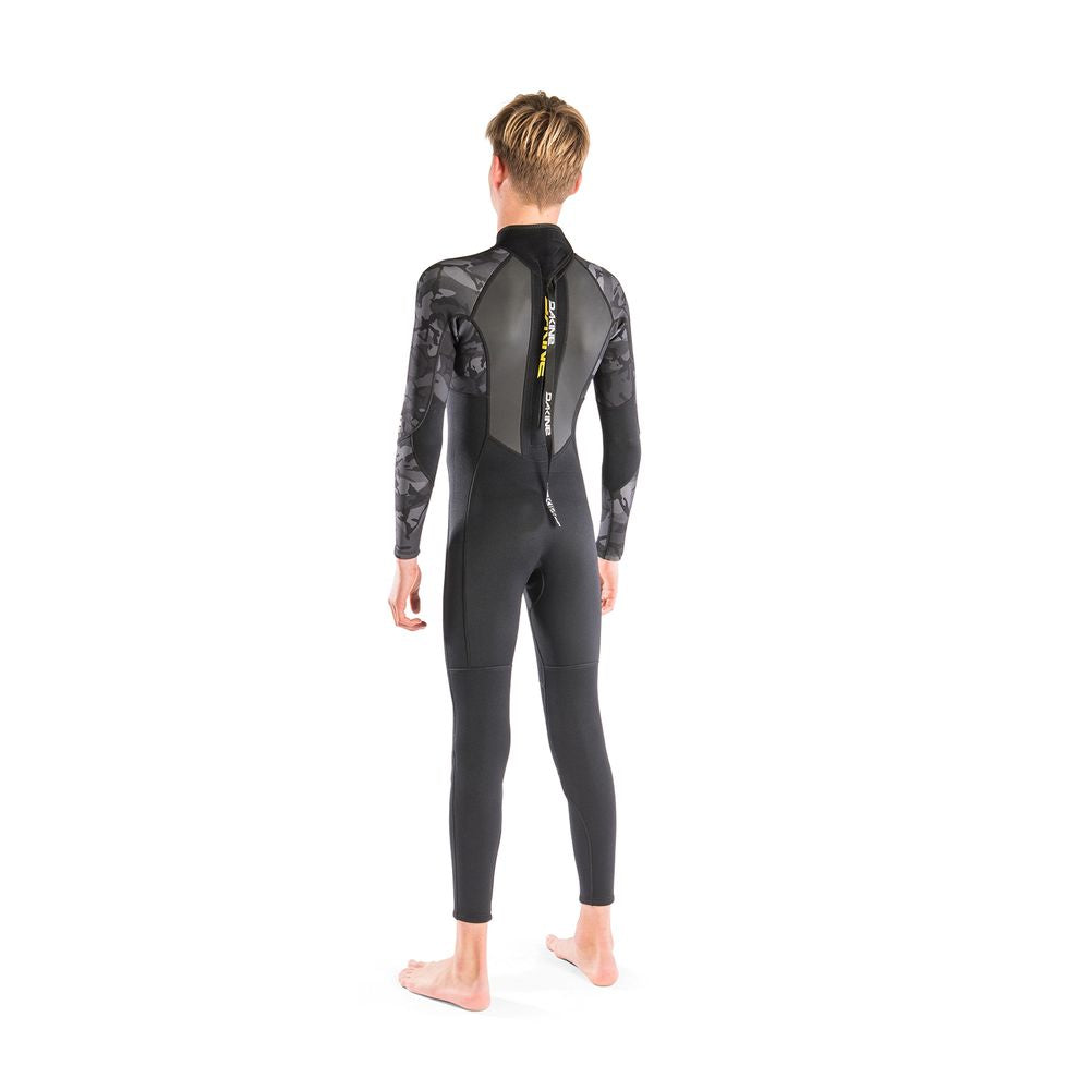 Dakine Kids Quantum Back Zip Full GBS 4/3mm Wetsuit (Black Camo/White)