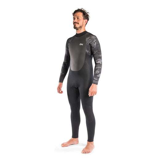 Dakine Mens Quantum Back Zip Fulll GBS 3/2mm Wetsuit (Black Camo/White)