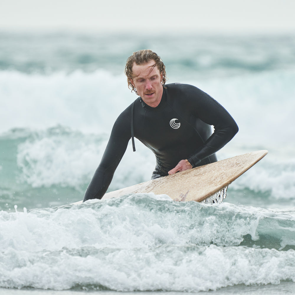 Mens 3/2 Back Zip Surf Wetsuit (Black)