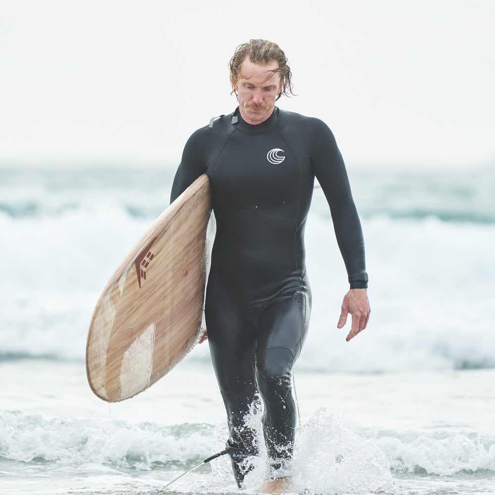 Mens 3/2 Back Zip Surf Wetsuit (Black)