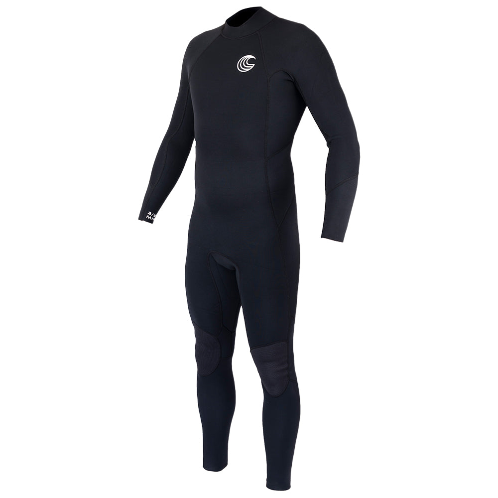 Mens 3/2 Back Zip Surf Wetsuit (Black)