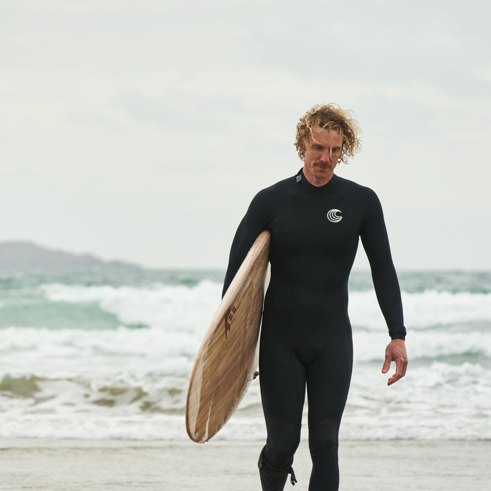 Mens 3/2 Back Zip Surf Wetsuit (Black)