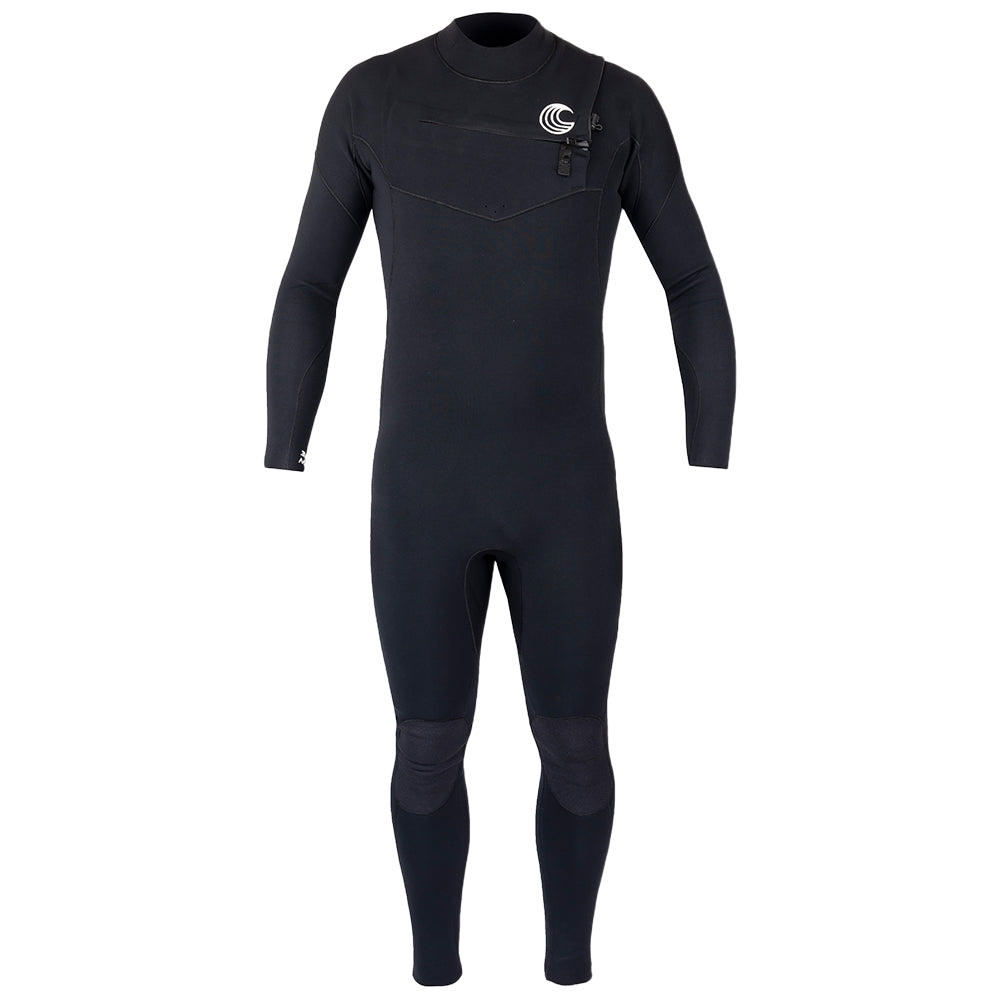Mens Insulated 3/2 Chest Zip Surf Wetsuit (Black)