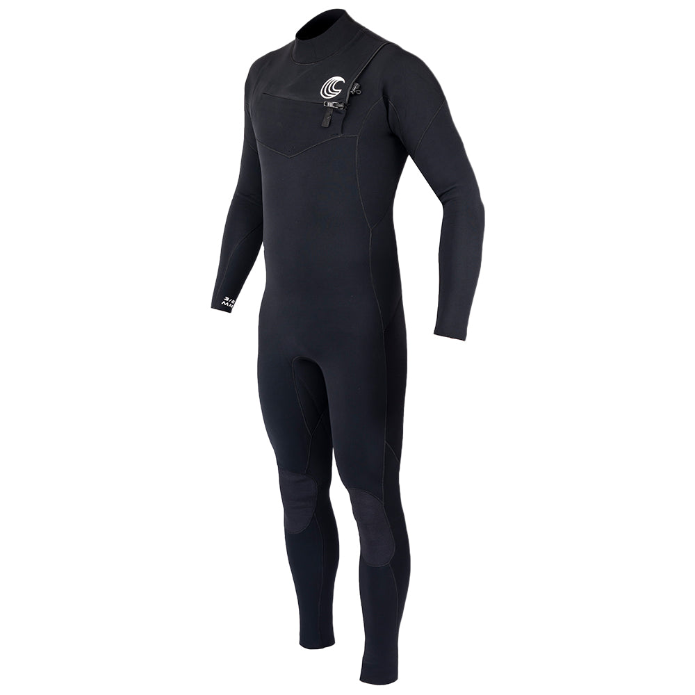 Mens Insulated 3/2 Chest Zip Surf Wetsuit (Black)
