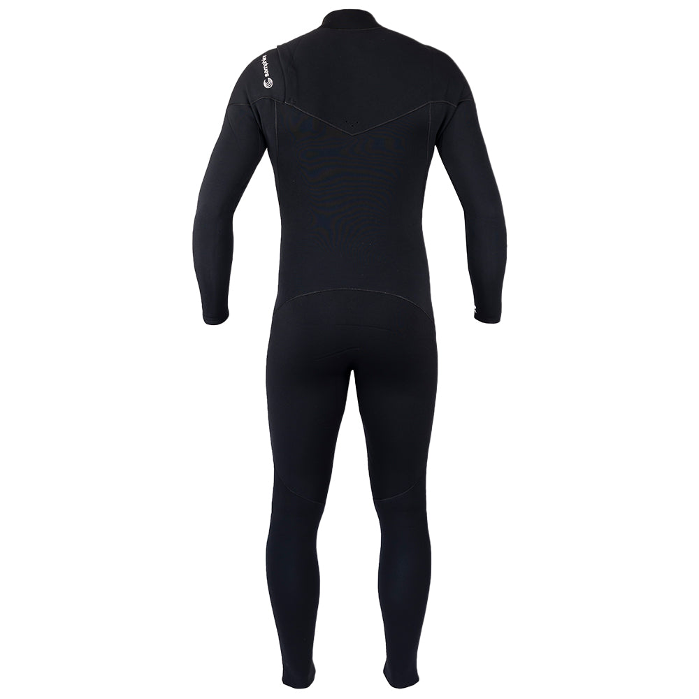 Mens Insulated 3/2 Chest Zip Surf Wetsuit (Black)