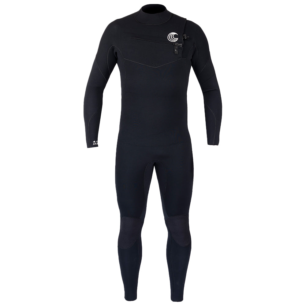 Mens Premium 4/3 Chest Zip Surf Wetsuit (Black)