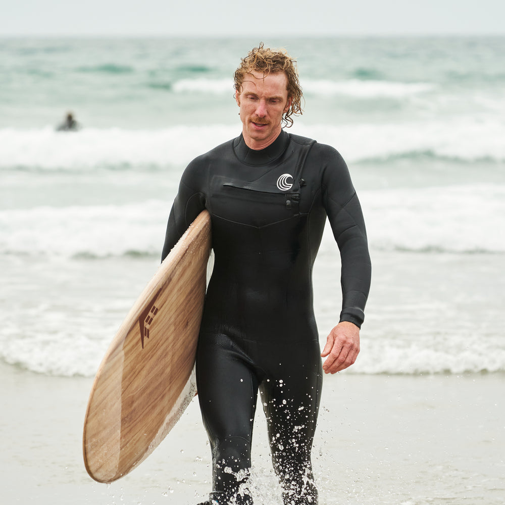 Mens Premium 4/3 Chest Zip Surf Wetsuit (Black)