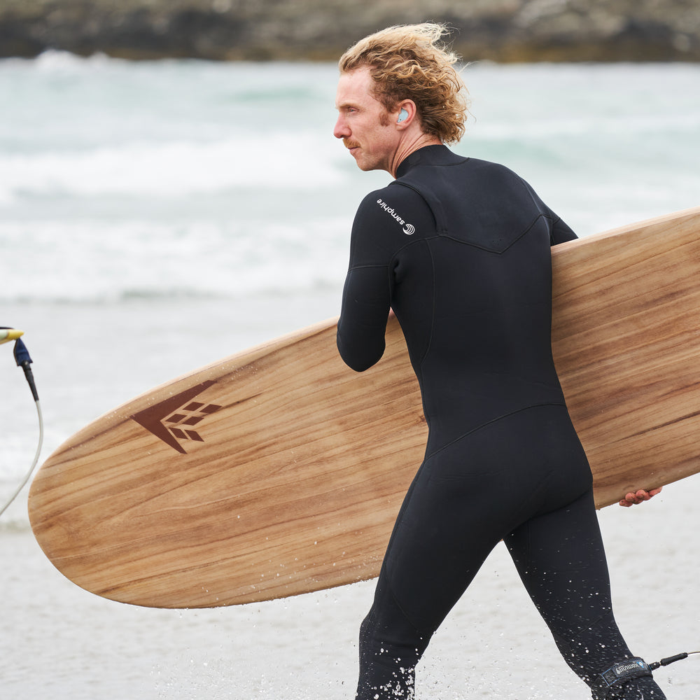 Mens Premium 4/3 Chest Zip Surf Wetsuit (Black)