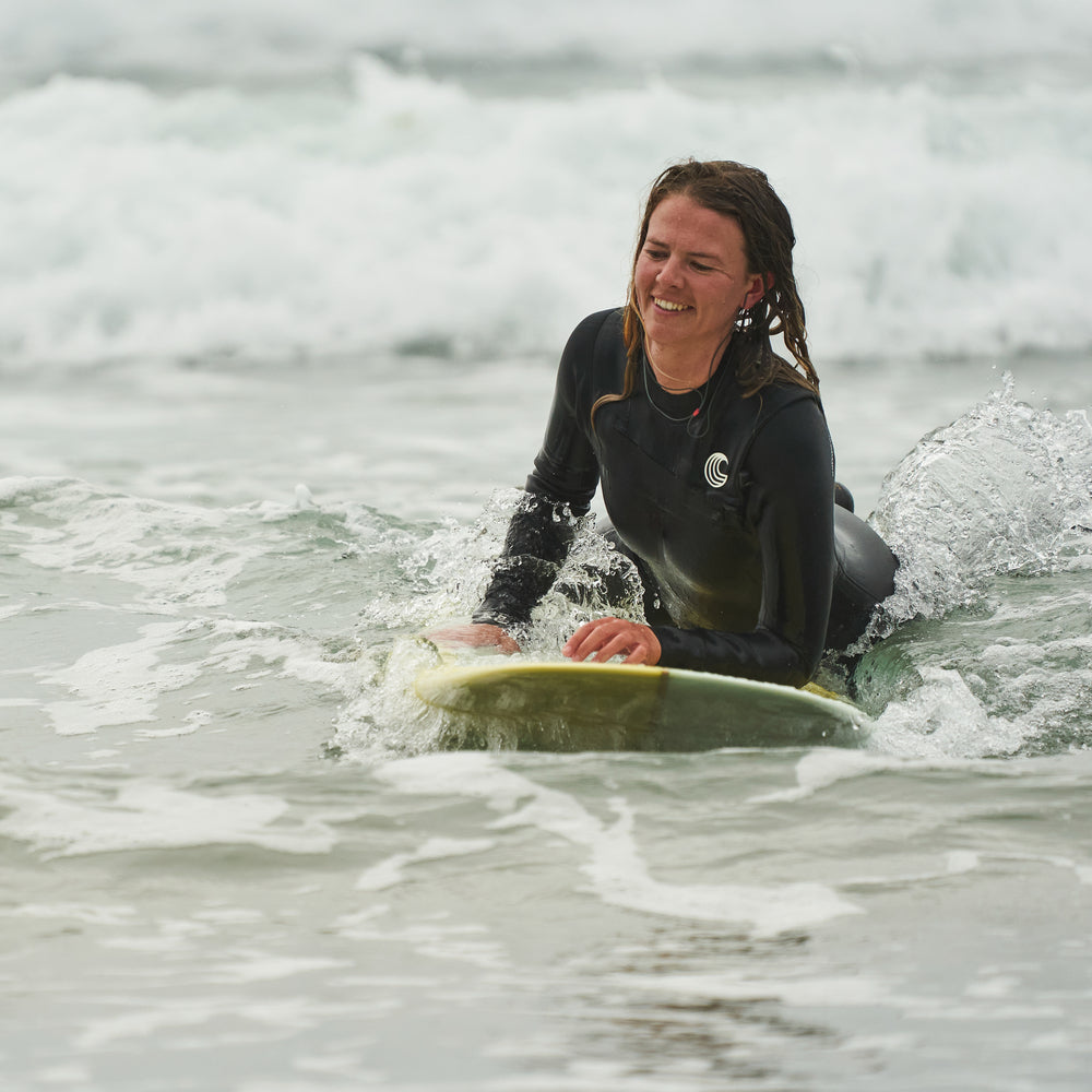 Womens Insulated 3/2 Chest Zip Surf Wetsuit (Black)