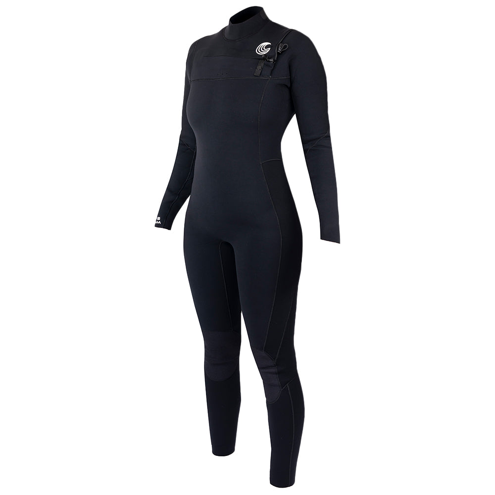 Womens Insulated 3/2 Chest Zip Surf Wetsuit (Black)