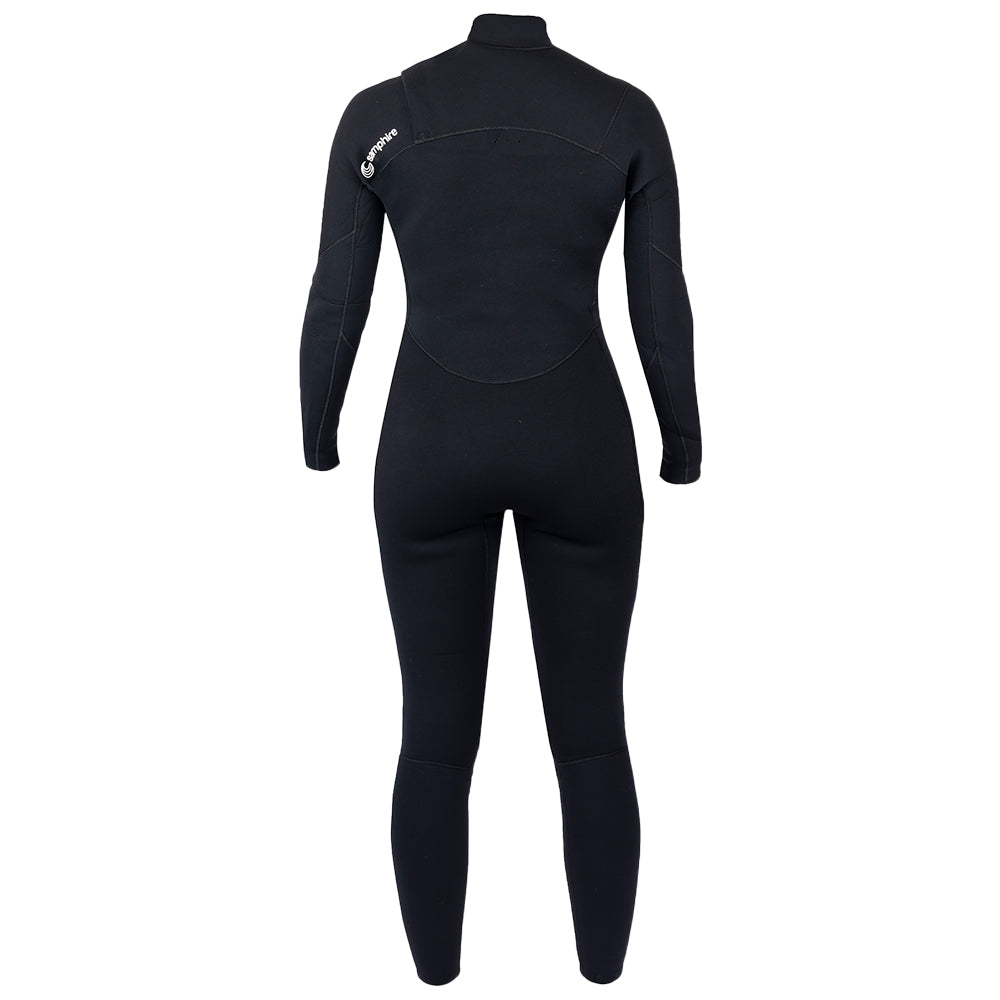 Womens Insulated 3/2 Chest Zip Surf Wetsuit (Black)