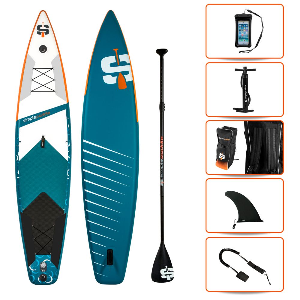 Simple Paddle Pack Stand Up XL 12'0 Paddleboard (Blue)