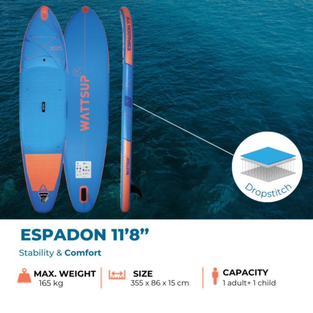 Espadon 11'8 Paddleboard (Blue/Orange)
