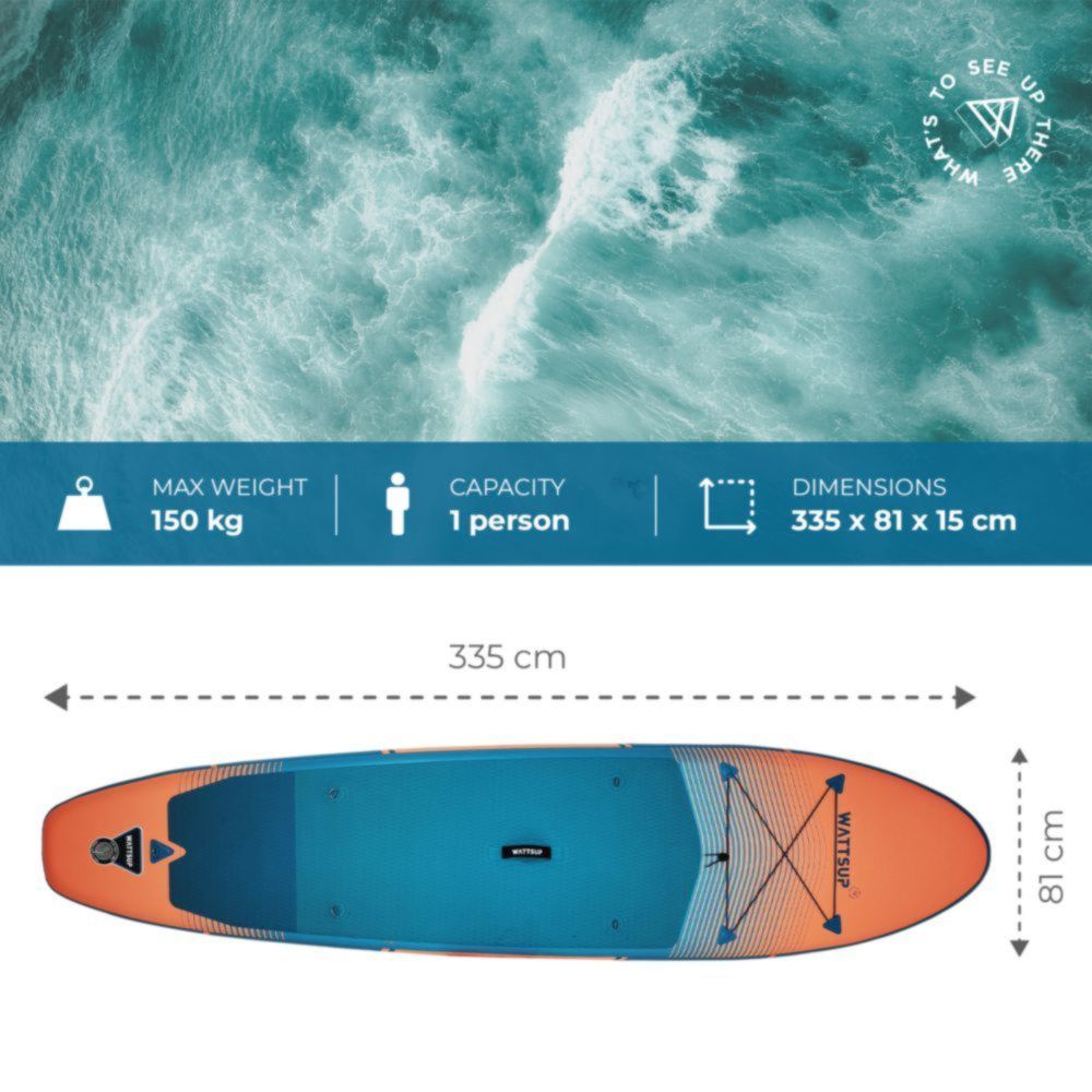 First 11 11 Paddleboard (Blue/Orange)
