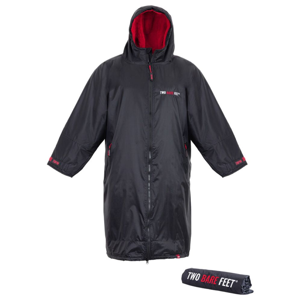 Kids Weatherproof Changing Robe (Black/Red)