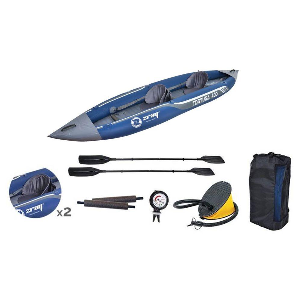 Tortuga 400 Inflatable Kayak (Grey/Blue)