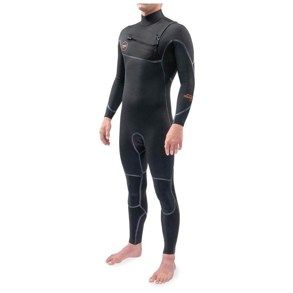 Dakine Mens Cyclone Chest Zip 4/3mm Wetsuit (Black)