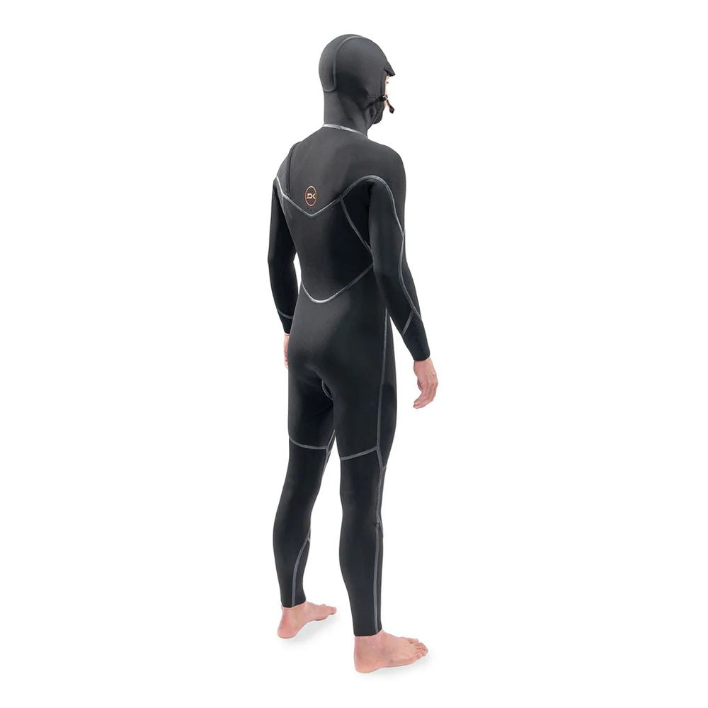 Dakine Mens Cyclone Chest Zip Full 4/3mm Hooded Wetsuit (Black)