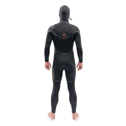 Dakine Mens Cyclone Chest Zip Full 4/3mm Hooded Wetsuit (Black)