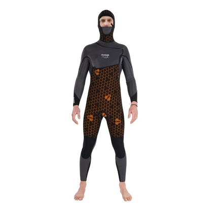 Dakine Mens Cyclone Chest Zip Full 4/3mm Hooded Wetsuit (Black)
