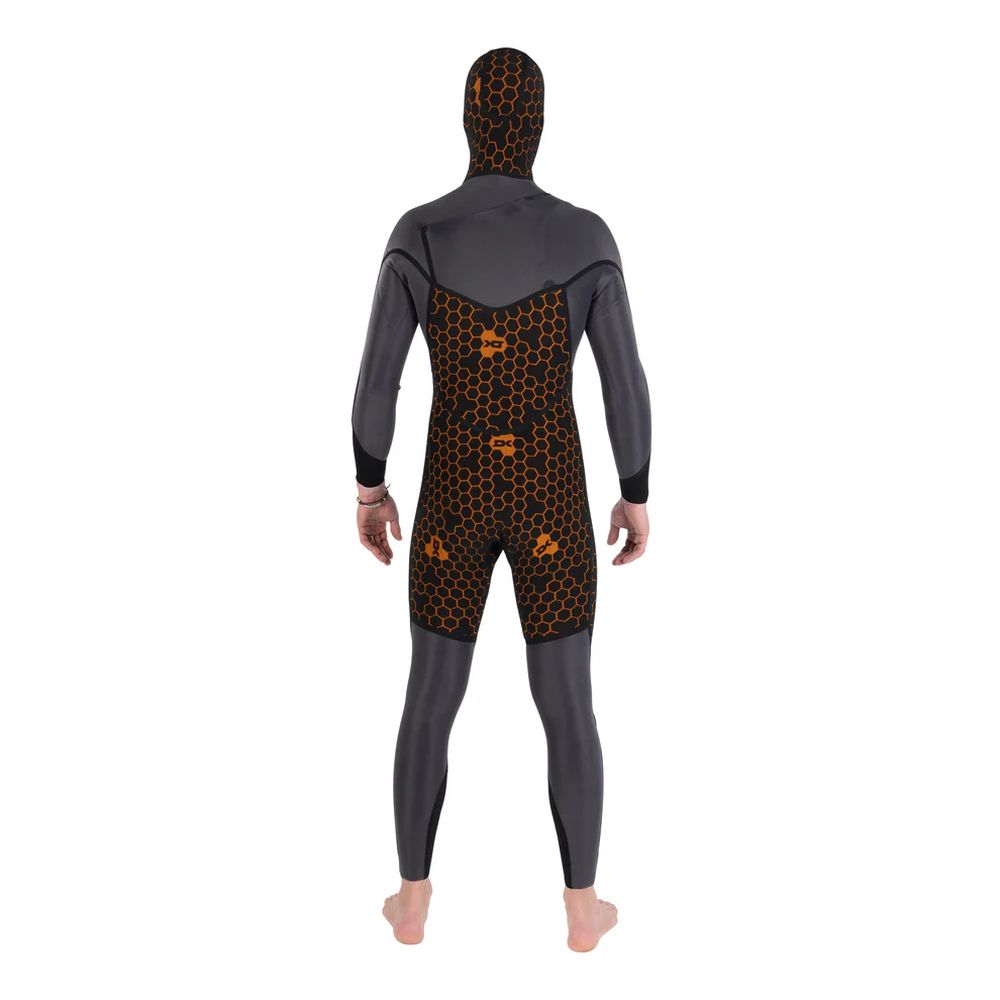 Dakine Mens Cyclone Chest Zip Full 4/3mm Hooded Wetsuit (Black)