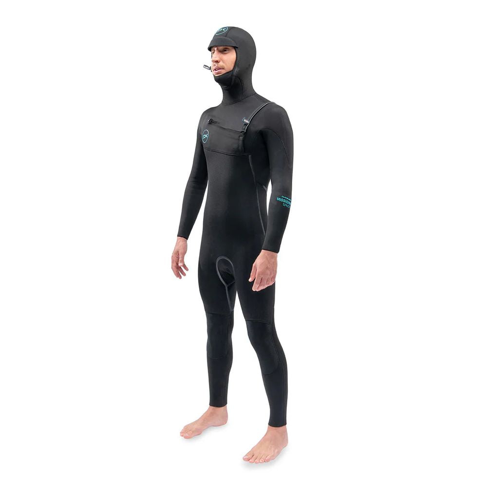 Dakine Mens Mission Chest Zip Full Hooded 5/4/3mm Wetsuit (Black)