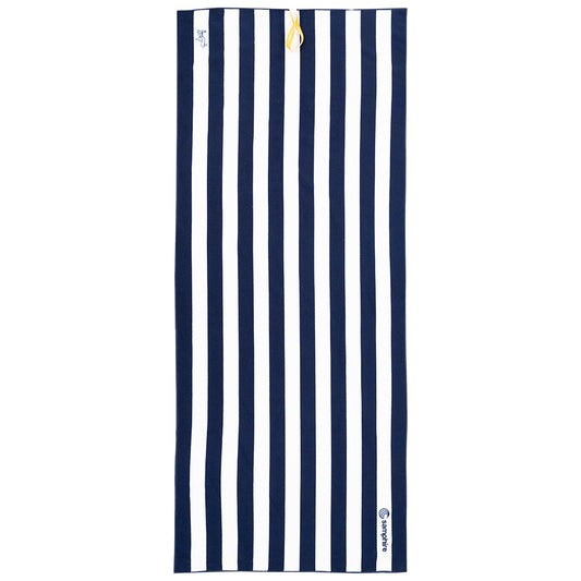 Samphire Stripes Quick Dry Beach Towel (Atlantis Navy)