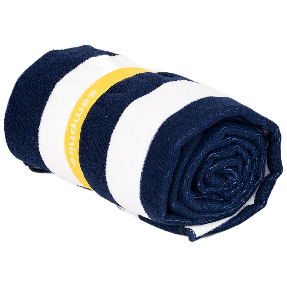 Samphire Stripes Quick Dry Beach Towel (Atlantis Navy)