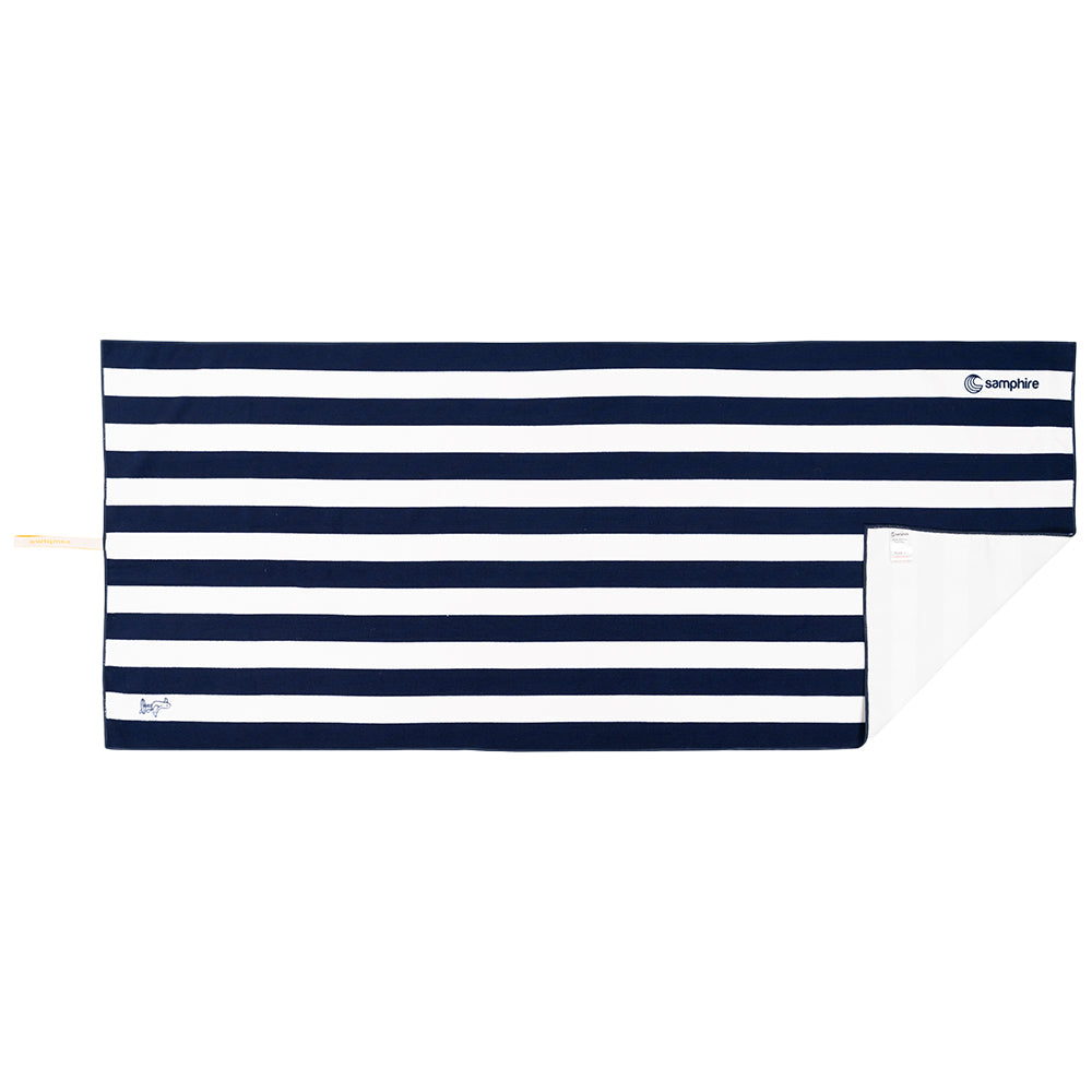 Samphire Stripes Quick Dry Beach Towel (Atlantis Navy)