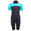 SUP Warehouse - Two Bare Feet - Kids Thunderclap 2.5mm Shorty Wetsuit (Black/Aqua)