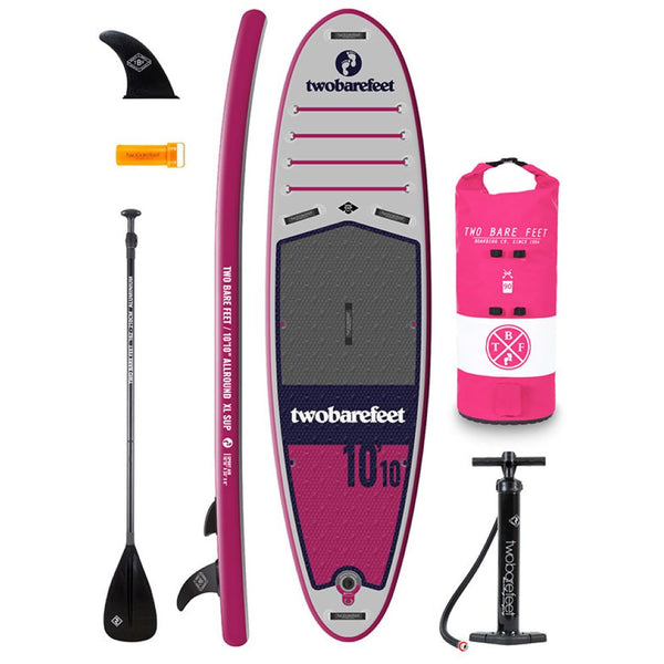 SUP Warehouse - Two Bare Feet - Sport Air Allround 10'10" x 33" x 6" Inflatable SUP Starter Pack Paddleboard (Raspberry)