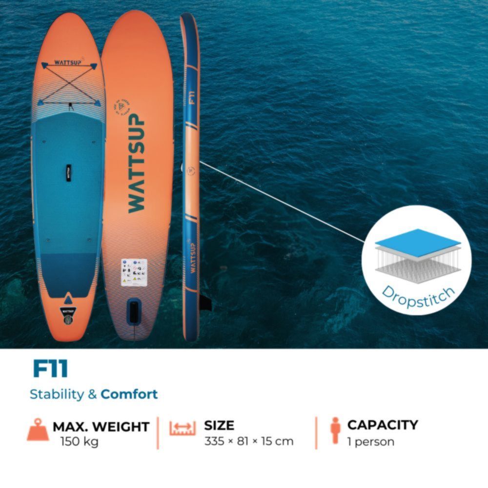 First 11 11 Paddleboard (Blue/Orange)