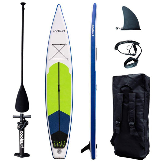 CoolSurf - 12'6 Pro Touring Paddleboard (Blue/White/Green)