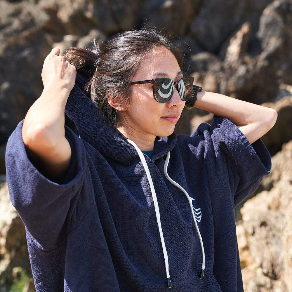 SUP Warehouse - Samphire - Towel Short Sleeve Changing Robe (Atlantis Navy)