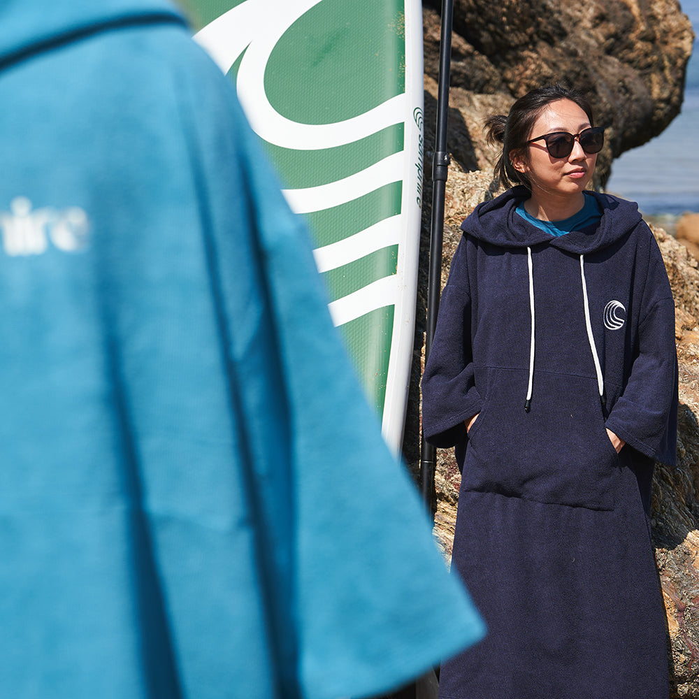 SUP Warehouse - Samphire - Towel Short Sleeve Changing Robe (Atlantis Navy)