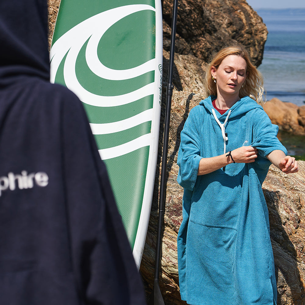 SUP Warehouse - Samphire - Towel Short Sleeve Changing Robe (Ionian Teal)