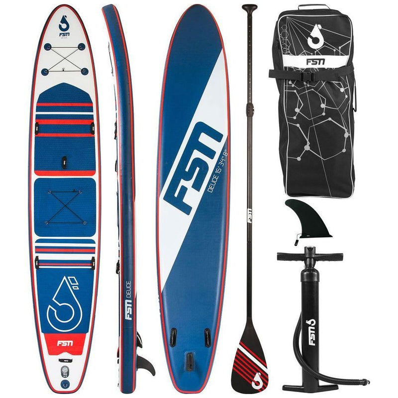 SUP Warehouse - Simple Paddle - Deuce 15' Inflatable SUP Package (Blue/White)