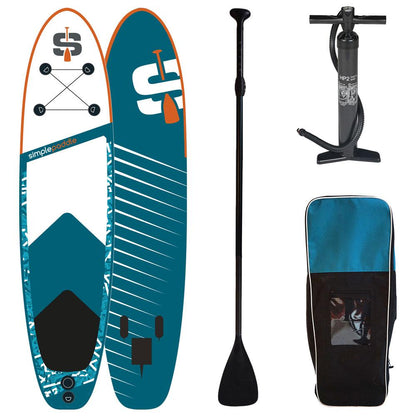 SUP Warehouse - Simple Paddle - L 11' Inflatable SUP Package (Blue/White/Orange)