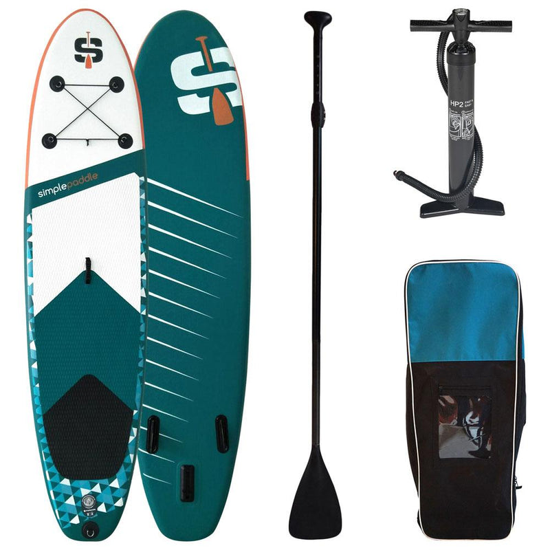 SUP Warehouse - Simple Paddle - S1 10'2" Inflatable SUP Package (Blue/White/Orange)