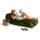 Inflatable Lounger With Cover (Olive Green)