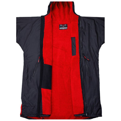 Kids Weatherproof Changing Robe (Black/Red)