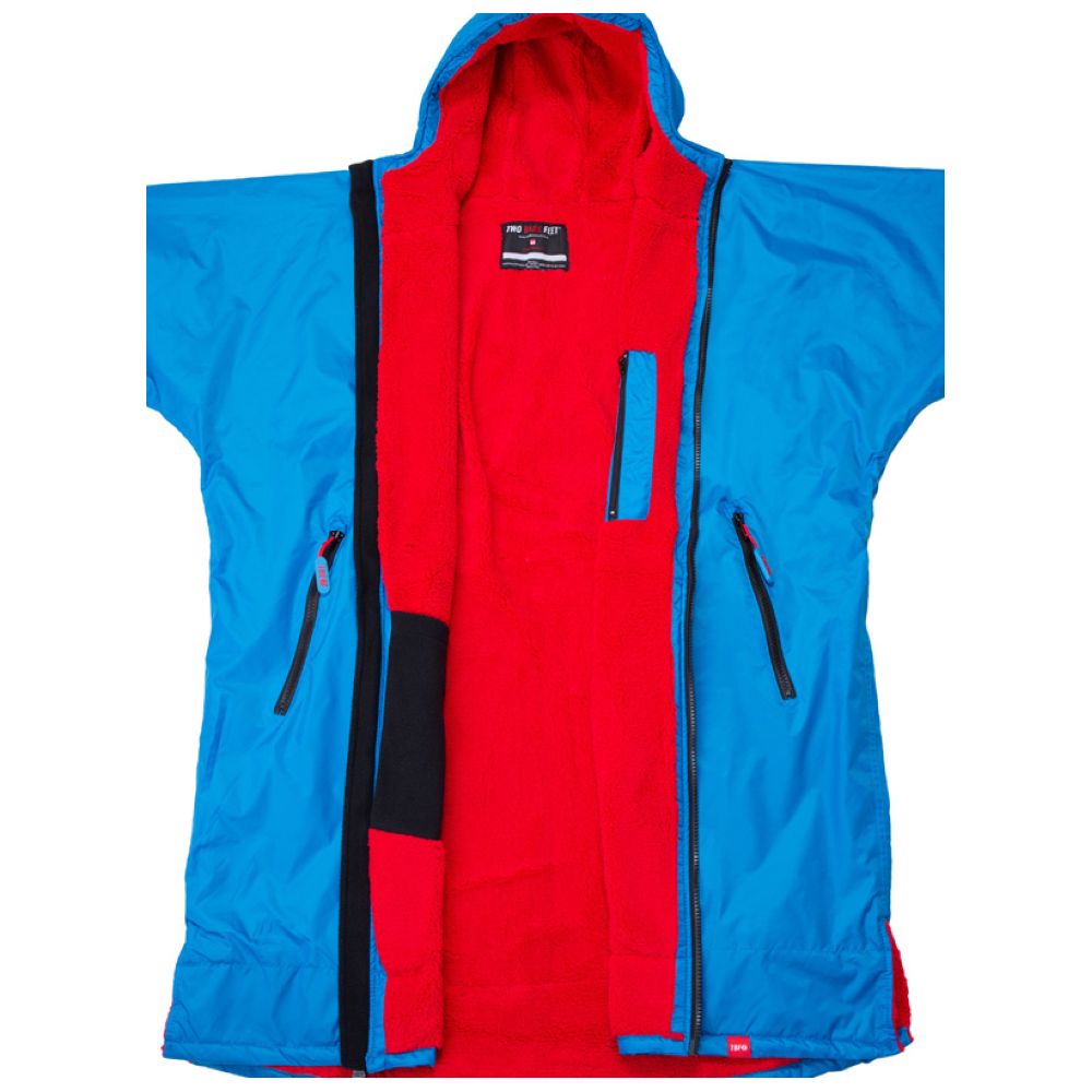 Two Time Robe SUP Warehouse - Two Bare Feet - Weatherproof Changing Robe (Blue/Red)