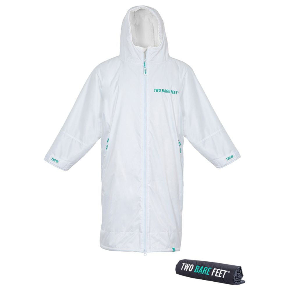 SUP Warehouse - Two Bare Feet - Adults Weatherproof Changing Robe (White/Teal)