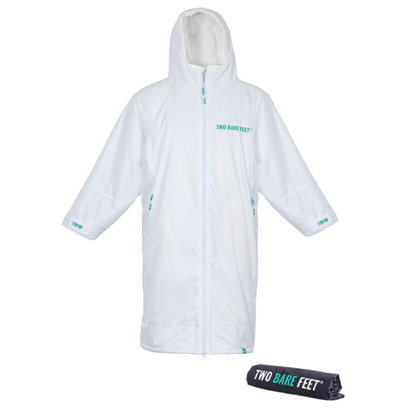 SUP Warehouse - Two Bare Feet - Kids Weatherproof Changing Robe (White/Teal)