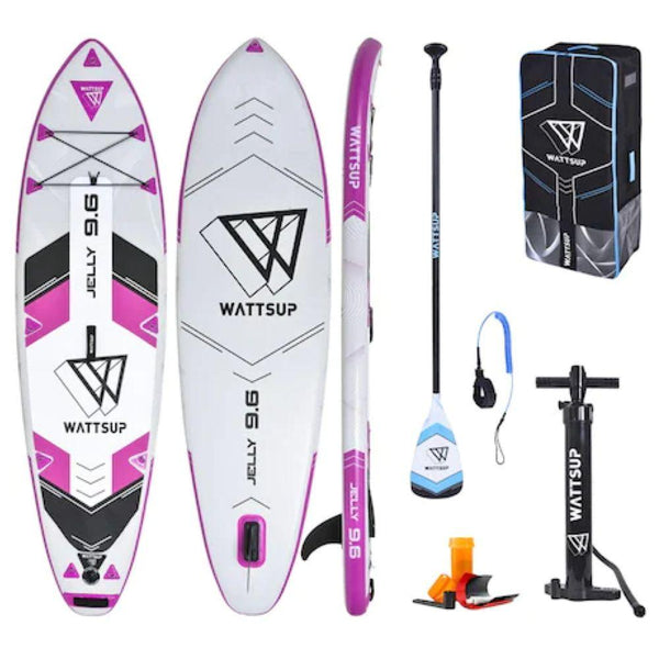 WattSup - Jelly 9'6" Inflatable SUP Packate (Purple/White)