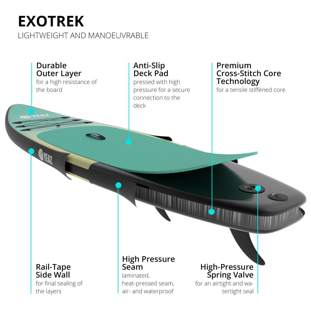 Nelio Exotrace aufblasbares SUP-Paket (Bullet Black)